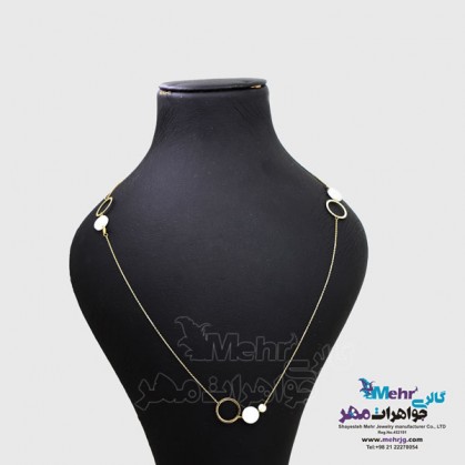 Gold necklace on clothes - rose design-MM1162